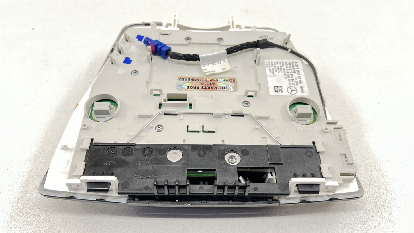 12-18 MERCEDES CLS550 W218 FRONT OVERHEAD CONSOLE READING LIGHT LAMP DOME OEM