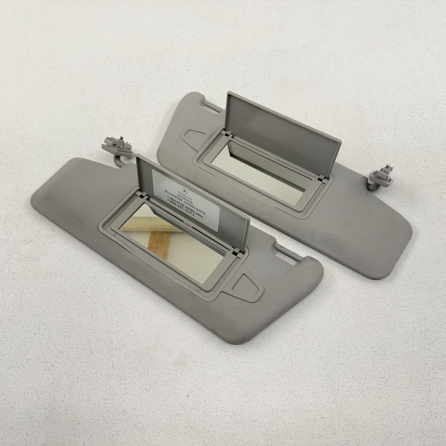 12-14 Mercedes W218 CLS550 Sunvisor Sun Visor Shade Pair Left & Right Gray OEM