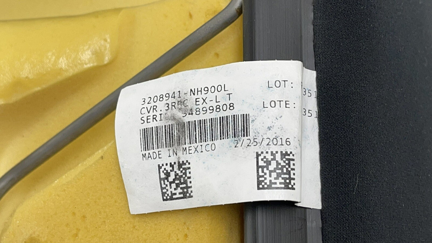 16-18 HONDA PILOT REAR 3RD ROW LOWER SEAT CUSHION COVER LEATHER BLACK OEM