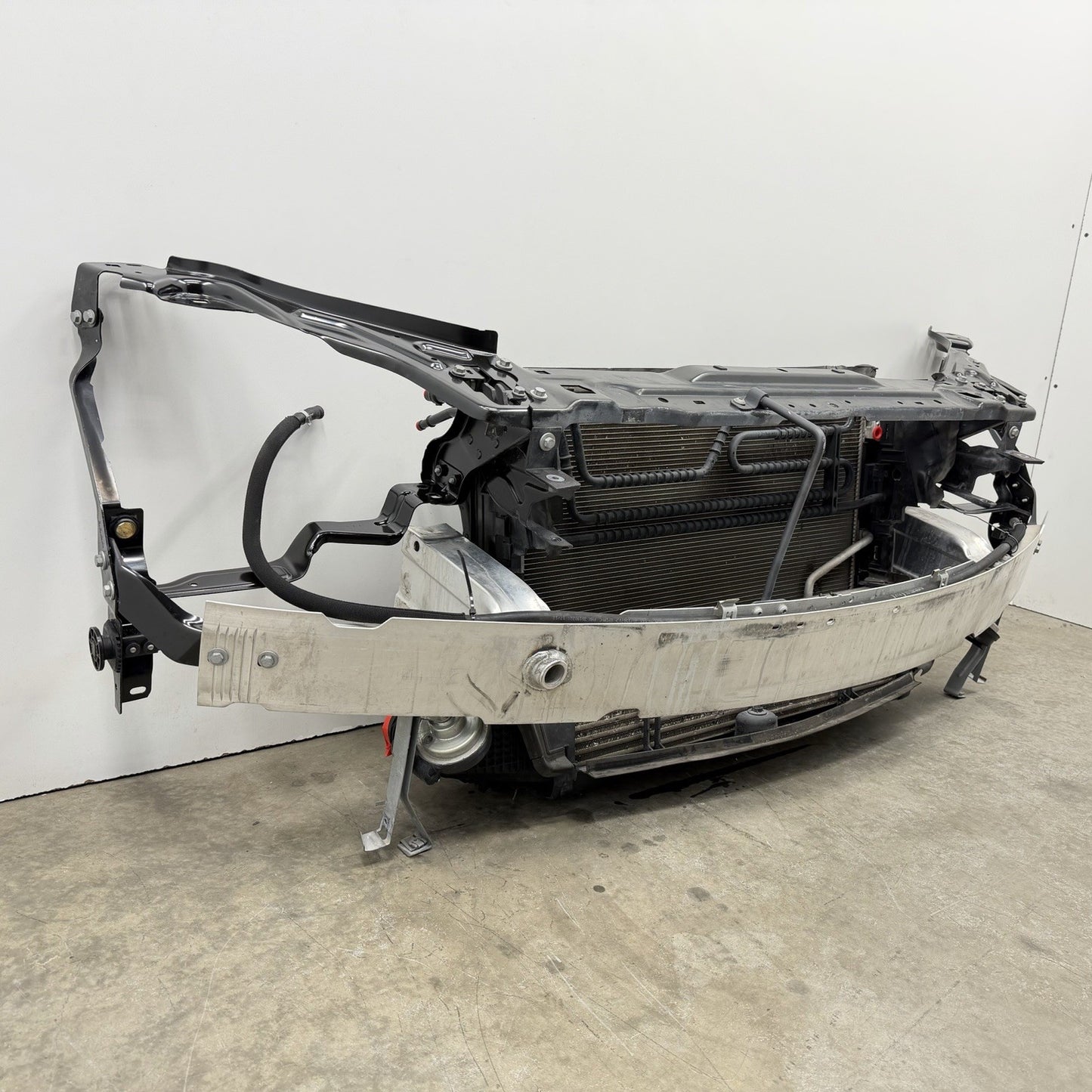 12-14 Mercedes W204 C250 Radiator Support W/ Rebar & Radiator Fan Assembly OEM