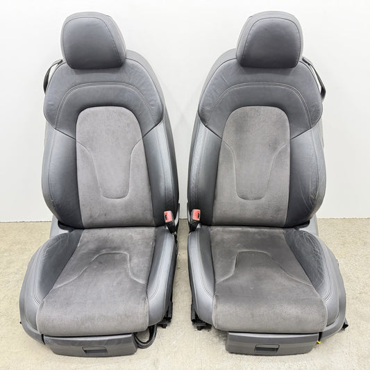 08-15 Audi TT Front Bucket Recaro Power Seat Pair Leather Suede OEM