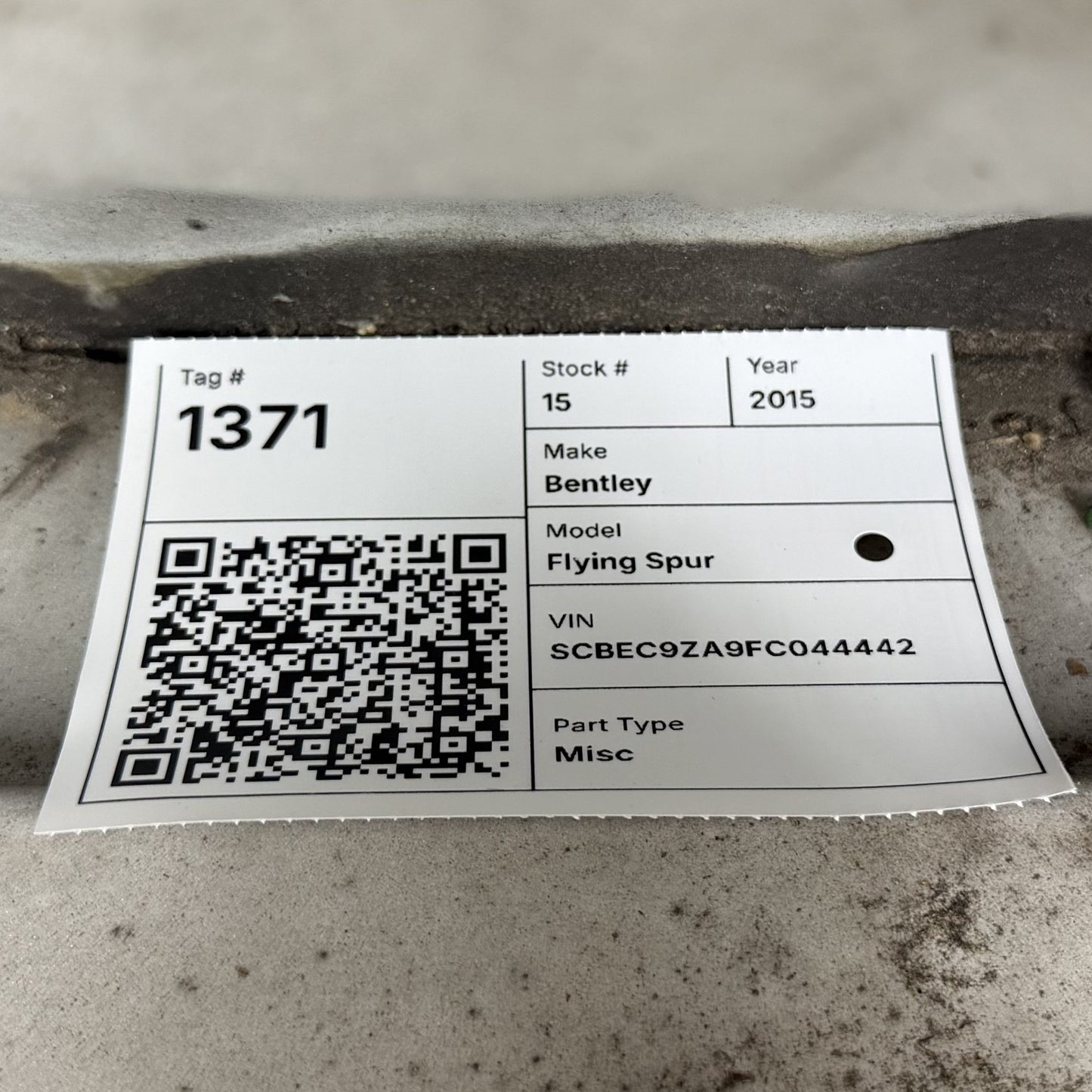 2014-2018 Bentley Flying Spur Passenger Right Rear Door Shell Extreme Silver OEM