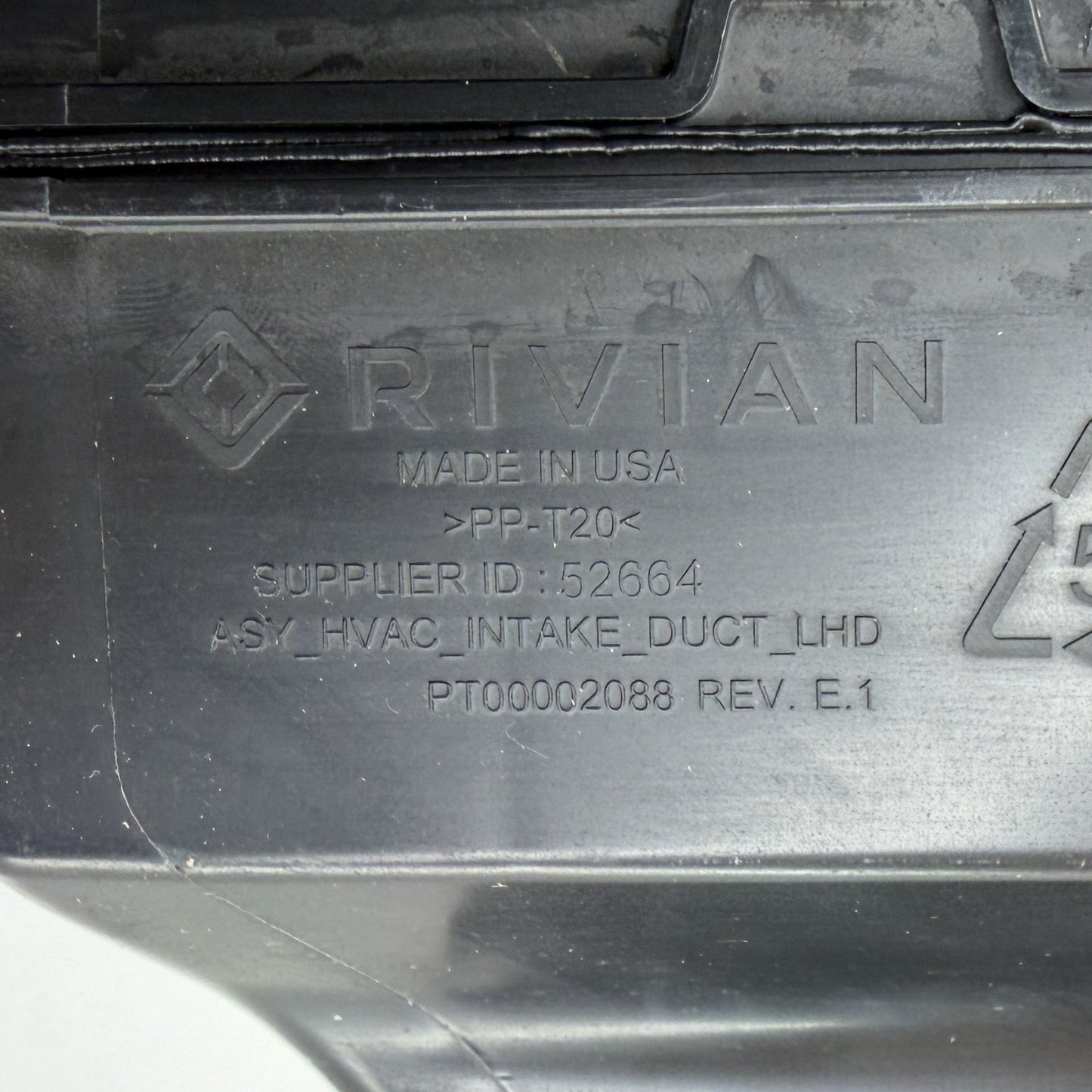 2022-2024 Rivian R1S R1T HVAC A/C Heater Cabin Air Filter Intake Duct OEM