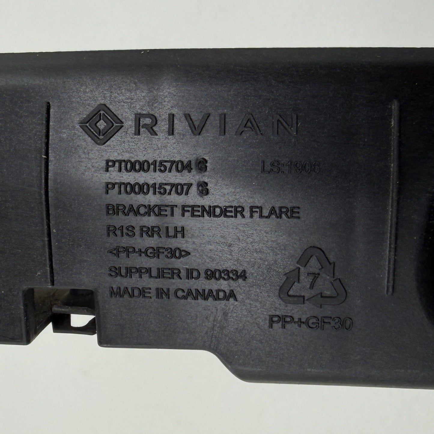 2022-2024 Rivian R1S Left Rear Quarter Fender Flare Bracket PT00015704-G OEM