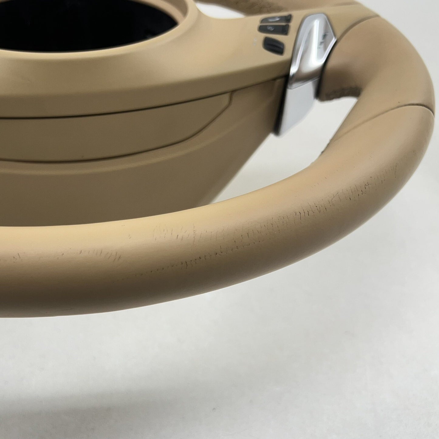 10-16 Porsche Panamera Driver Steering Wheel W/ Paddle Shifters Luxor Beige OEM