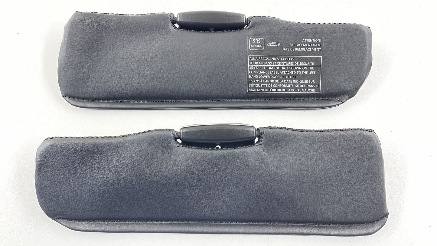 15-17 MCLAREN 650S SUNVISOR SUN VISOR SHADE PAIR LEATHER BLACK OEM
