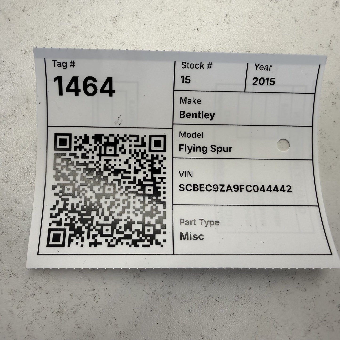 2014-2018 Bentley Flying Spur Fuel Evap Vapor Charcoal Emission Canister OEM