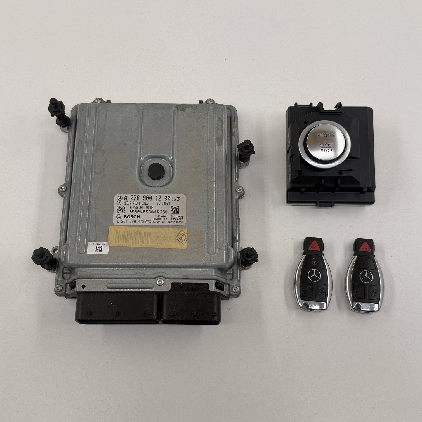 2014-2017 Mercedes S550 Engine Control Module ECU Ignition Switch Key Set OEM