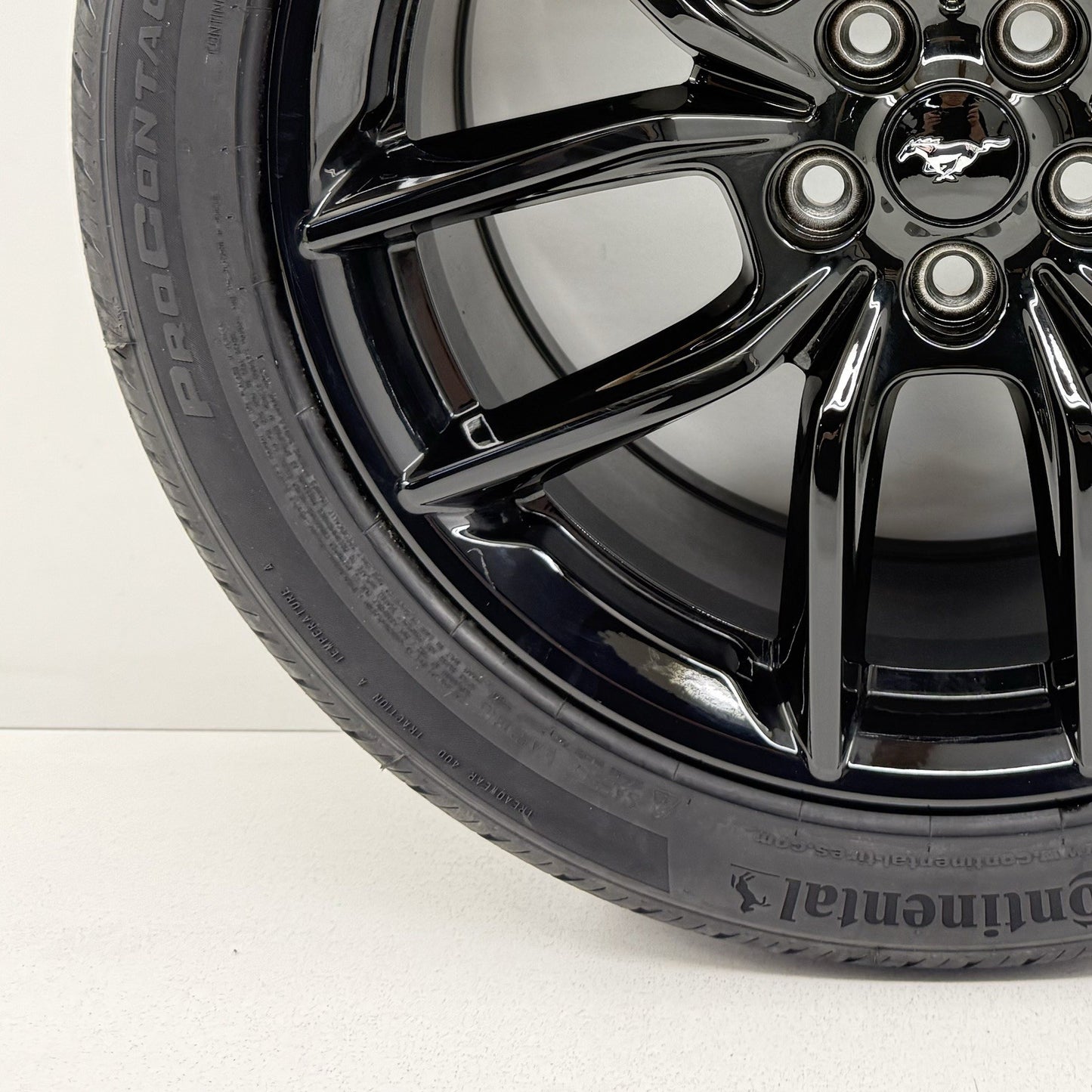 24-26 Ford Mustang GT U Spoke Wheel Rim With Tire 19" 19x8.5 Black Factory OEM