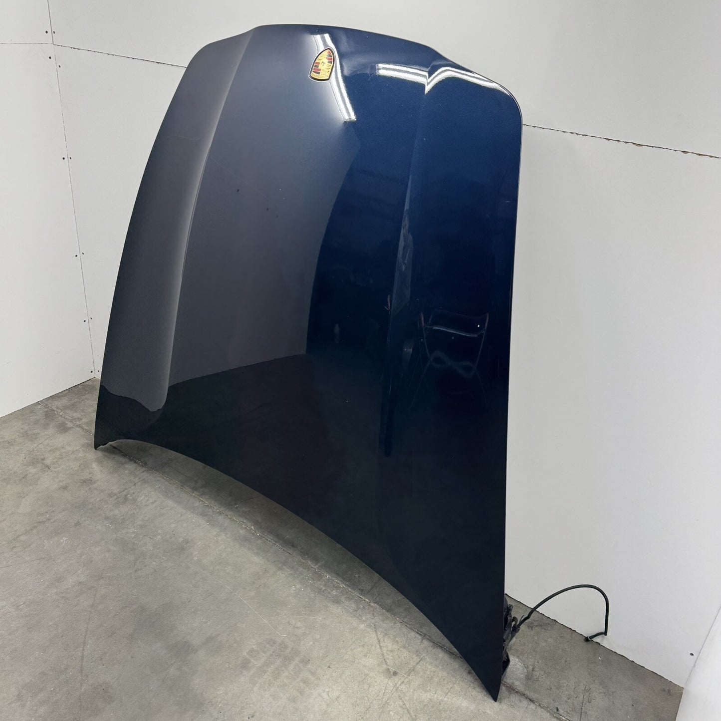 10-16 Porsche Panamera Hood Panel Complete W/ Hinges Dark Blue Metallic OEM