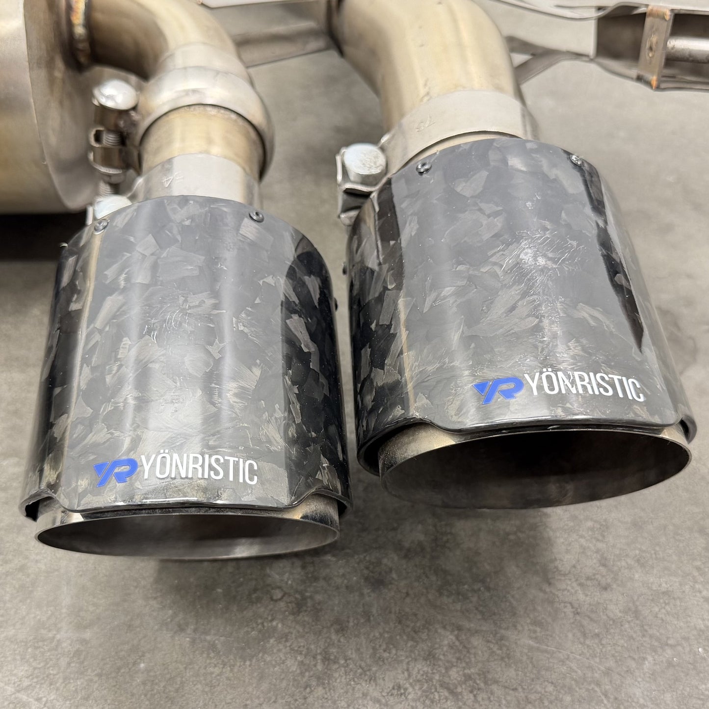 BMW M3 M4 G80 G82 Yonristic Vanta Edition Valved Catback Exhaust Carbon Tips
