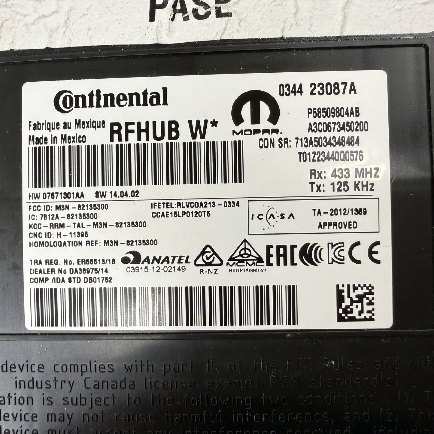 2021 Dodge Durango Keyless Entry Receiver Hub RF Control Module 68509804AB OEM