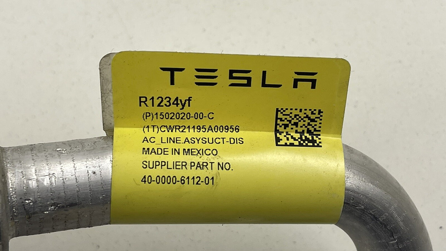 21-23 TESLA MODEL 3 HVAC AC COMPRESSOR TO SUPER MANIFOLD LINE 1502020-00-C OEM