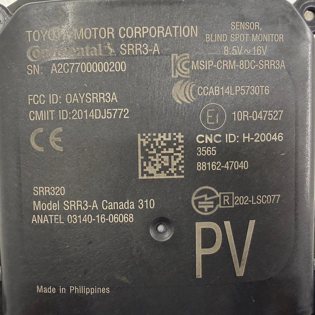 21-22 Toyota Prius Prime Left Rear Blind Spot Radar Sensor 88162-47040 OEM