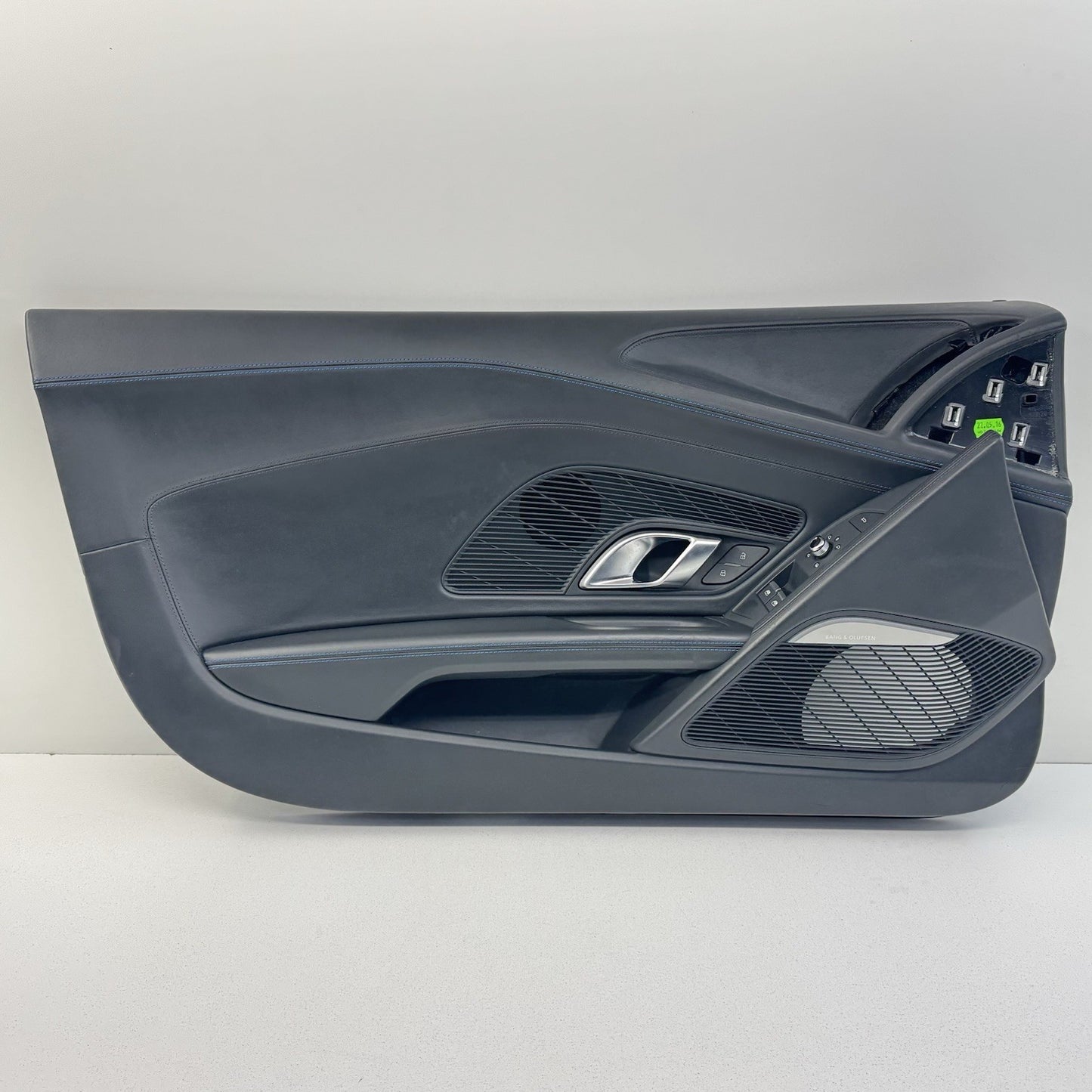 17-23 Audi R8 Interior Door Panel Cover Trim Pair Black W/ Blue Stitching OEM