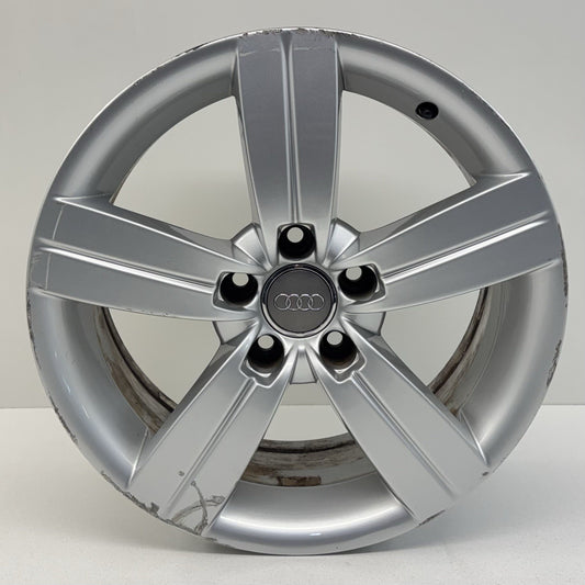 08-10 Audi TT 17" 17x8 Wheel Rim 5 Spoke Silver 8J0601025C Factory OEM
