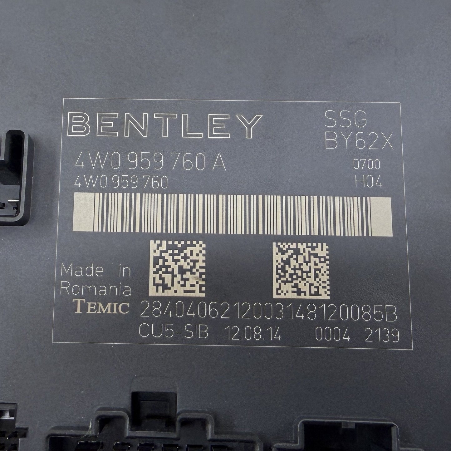 14-18 Bentley Flying Spur Seat Control Module Backrest Adjustment 4W0959760A OEM