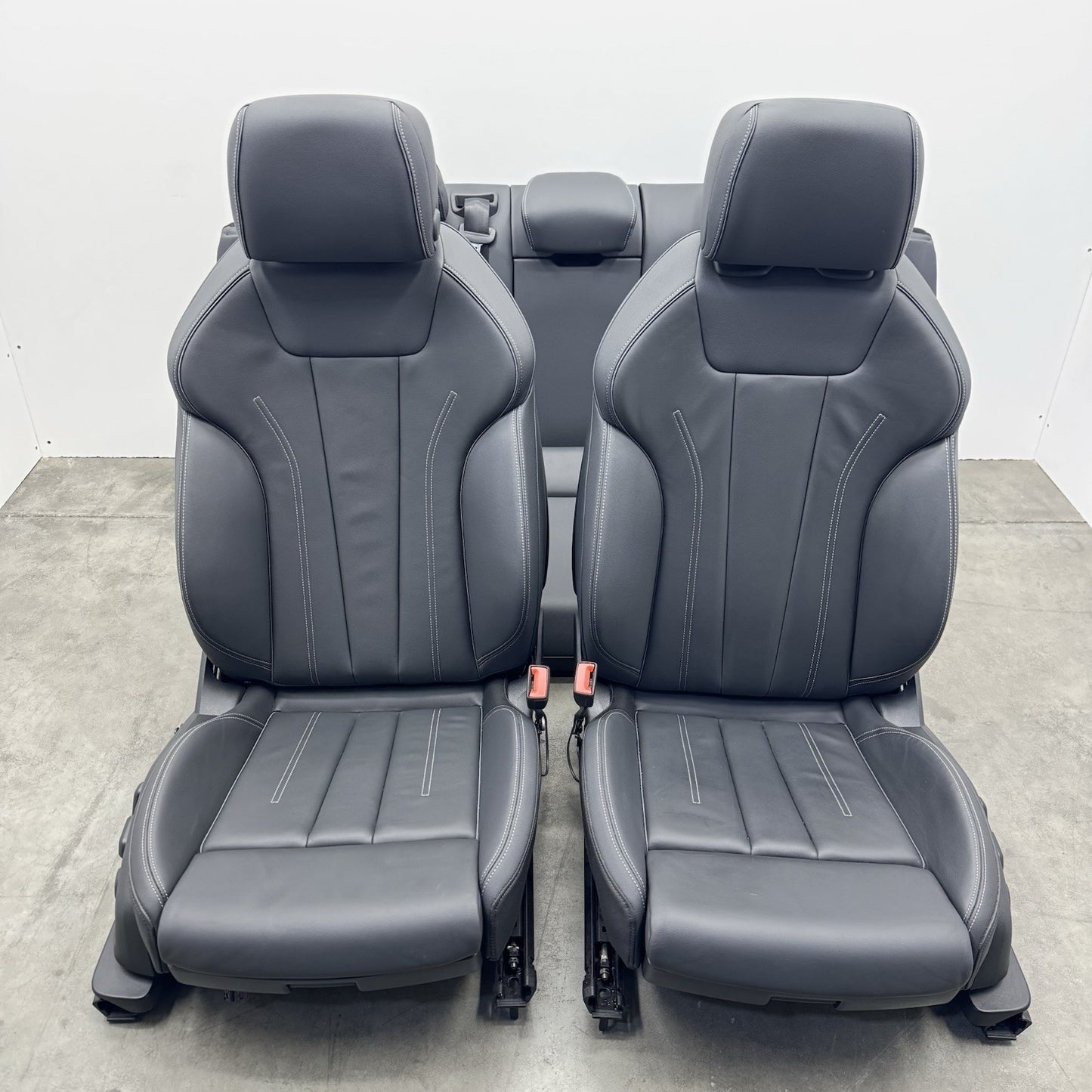 20-24 Audi A4 S-Line Bucket Seat Set Front & Rear Leather Black OEM