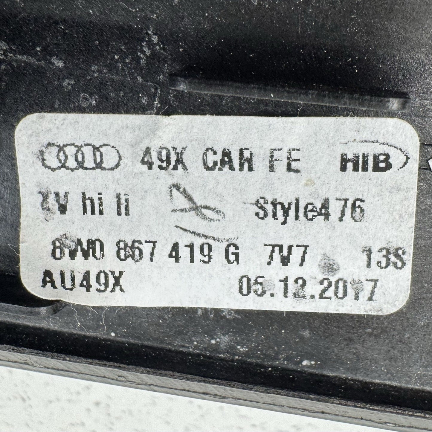 18-25 Audi S5 Sportback Driver Left Rear Interior Door Trim Carbon Fiber OEM