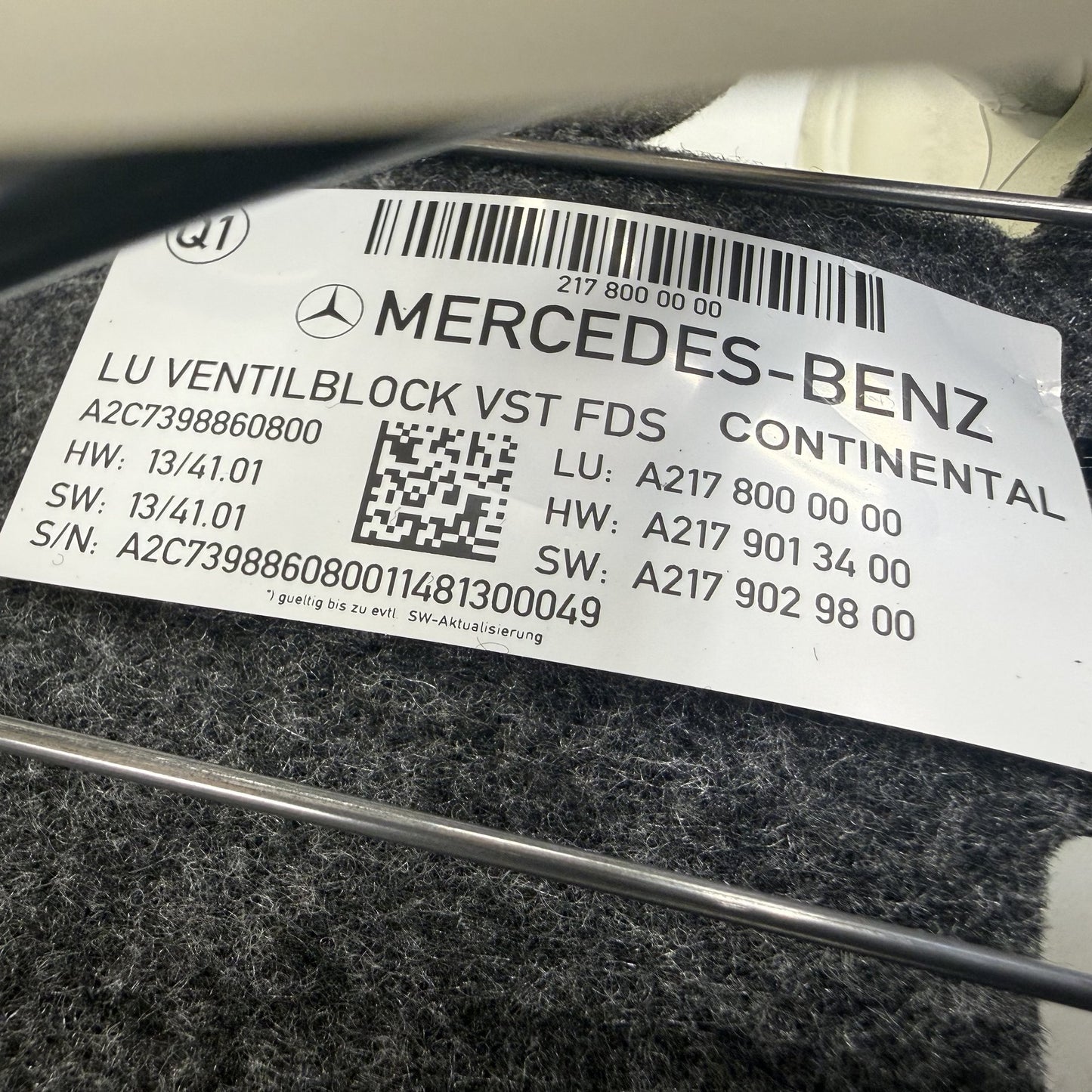 2014-2020 Mercedes-Benz S550 W222 Left Front Upper Seat Track Frame Rail OEM