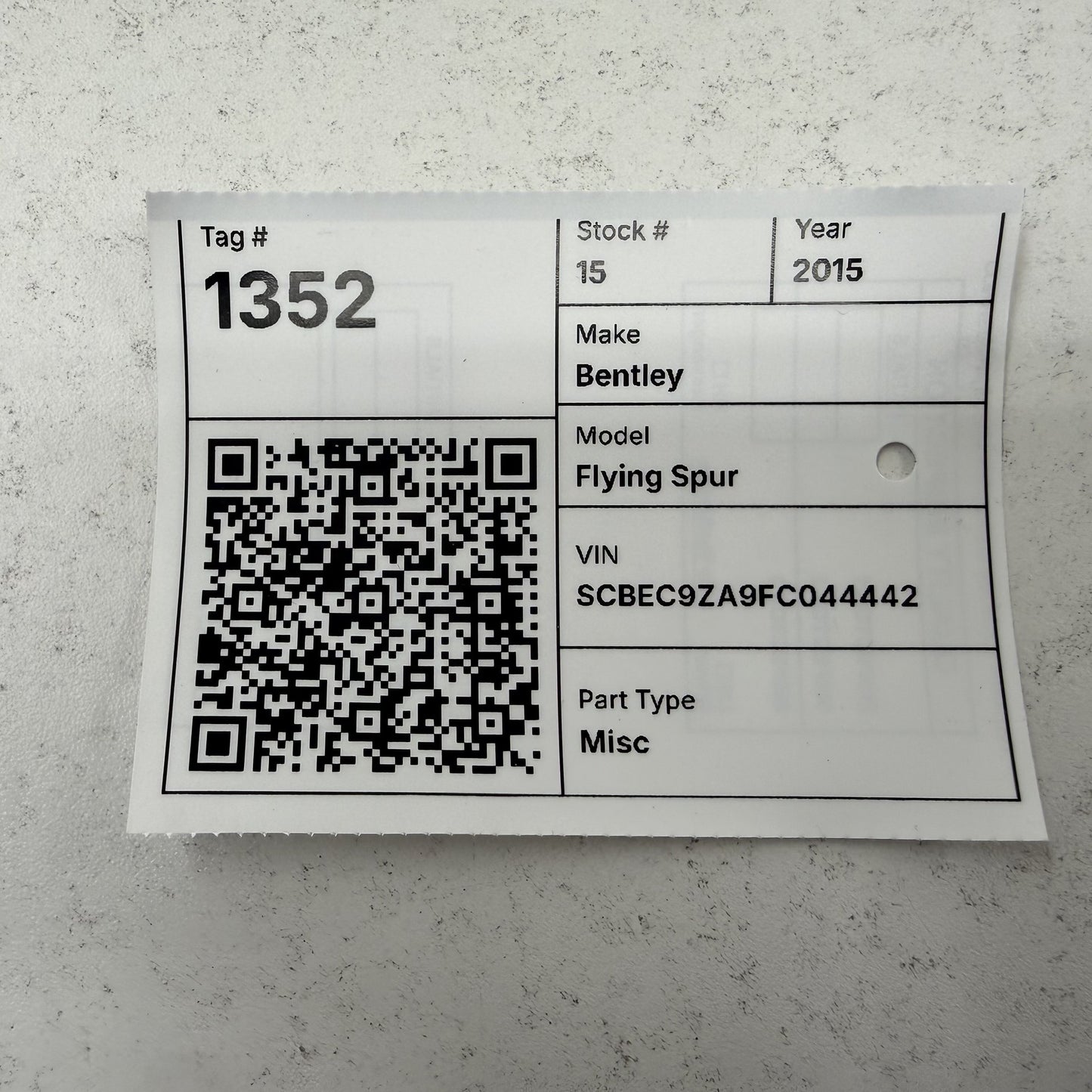 2014-2018 Bentley Flying Spur Dashboard Center Dash AC Air Vent 3W0819359 OEM