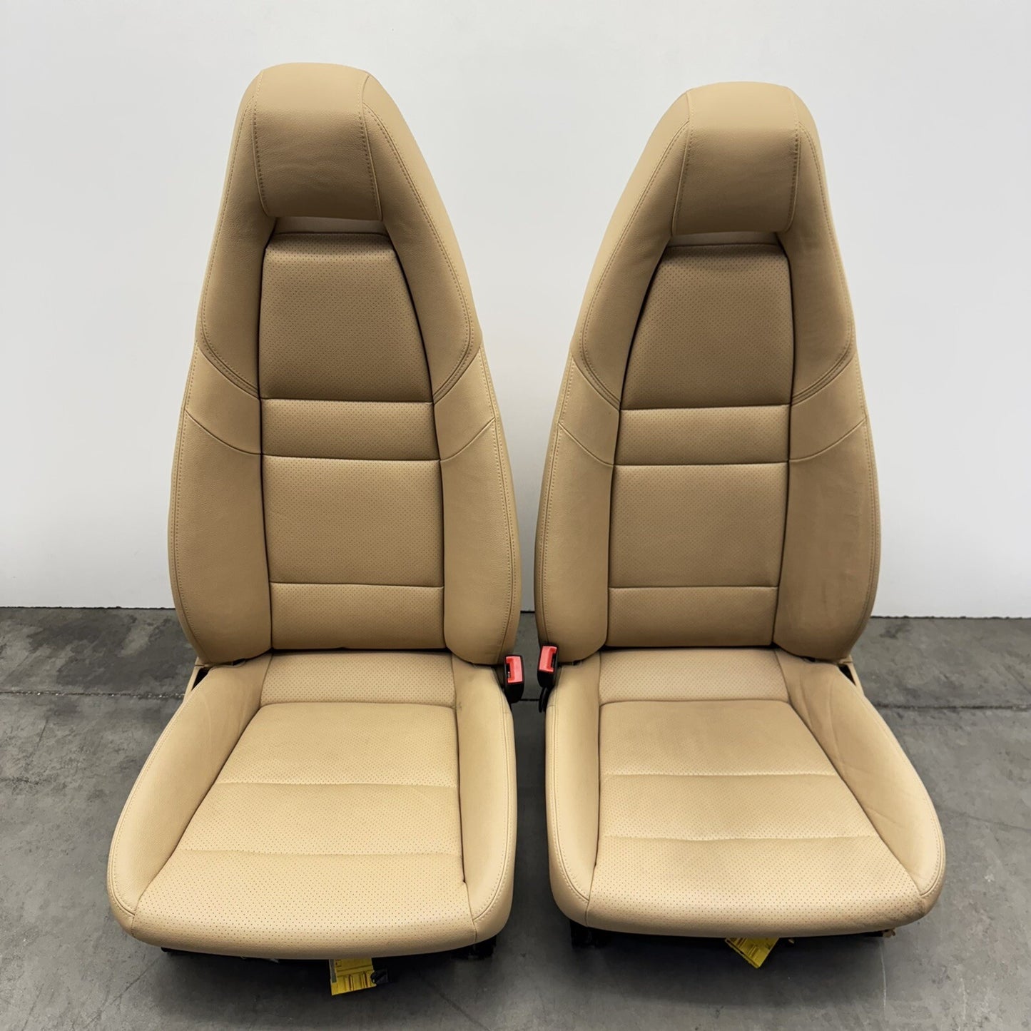 10-16 Porsche Panamera Front Seat Pair Power Memory Leather Luxor Beige OEM