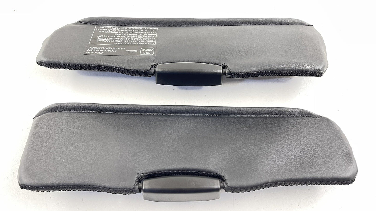 15-17 MCLAREN 650S SUNVISOR SUN VISOR SHADE PAIR LEATHER BLACK OEM