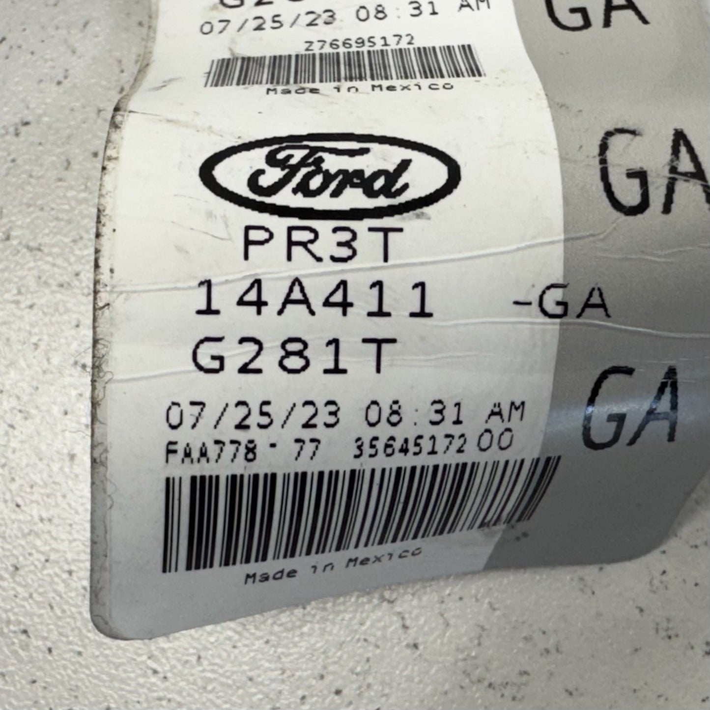 24-26 Ford Mustang Convertible Driver Left Rear Quarter Glass W/ Regulator OEM