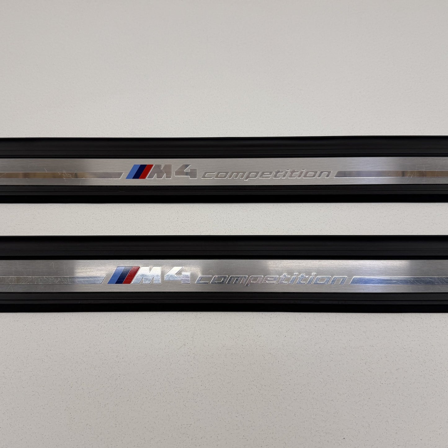 2021-2026 BMW M4 Competition G82 Front Door Sill Scuff Plate Pair 8085272 OEM