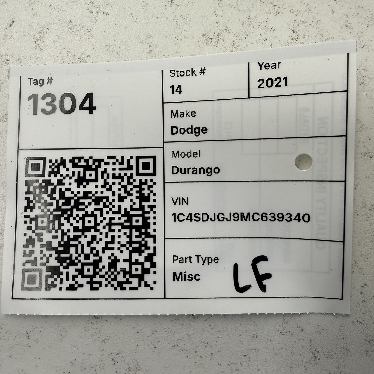 2015-2022 Dodge Durango Driver Left Front Door Control Module 68316561AD OEM