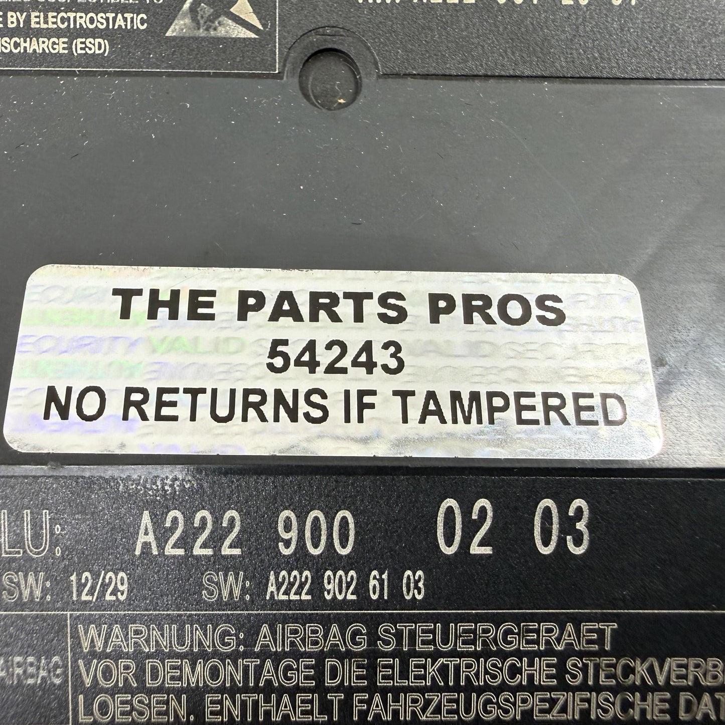 2014-2017 Mercedes S550 W222 Airbag Air Bag SRS Restraint Module 2229012501 OEM