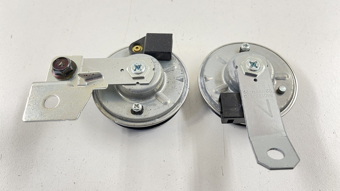 22-23 SUBARU WRX LOW HIGH NOTE PITCH TONE HORN SIREN ALARM SIGNAL PAIR OEM