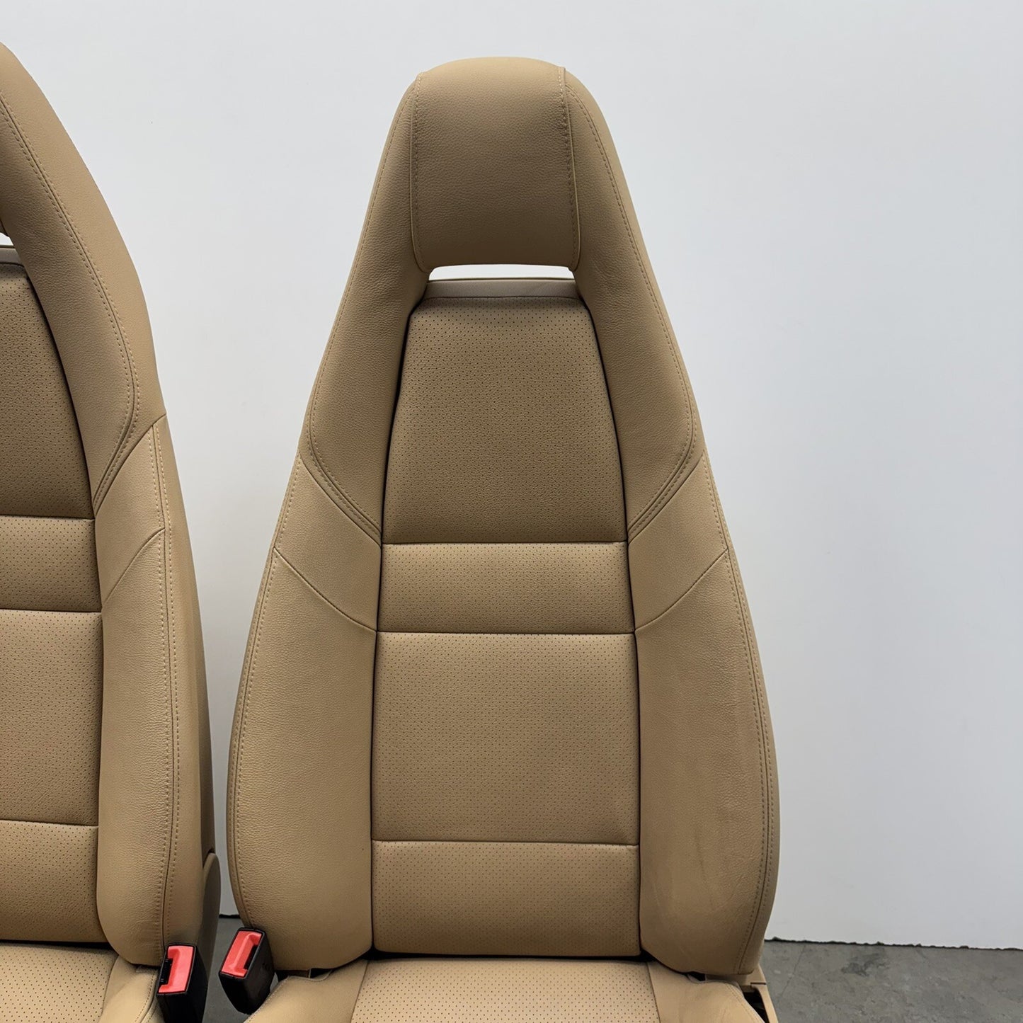10-16 Porsche Panamera Front Seat Pair Power Memory Leather Luxor Beige OEM