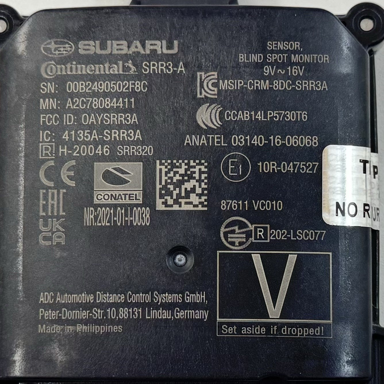 24-25 Subaru WRX Left Right Rear Blind Spot Sensor Radar Monitor 87611VC010 OEM
